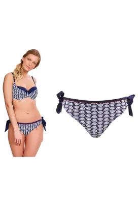 Panache Milano navy/print figi wiązane po bokach do stroju