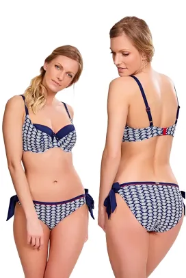 Panache Milano navy/print figi wiązane po bokach do stroju