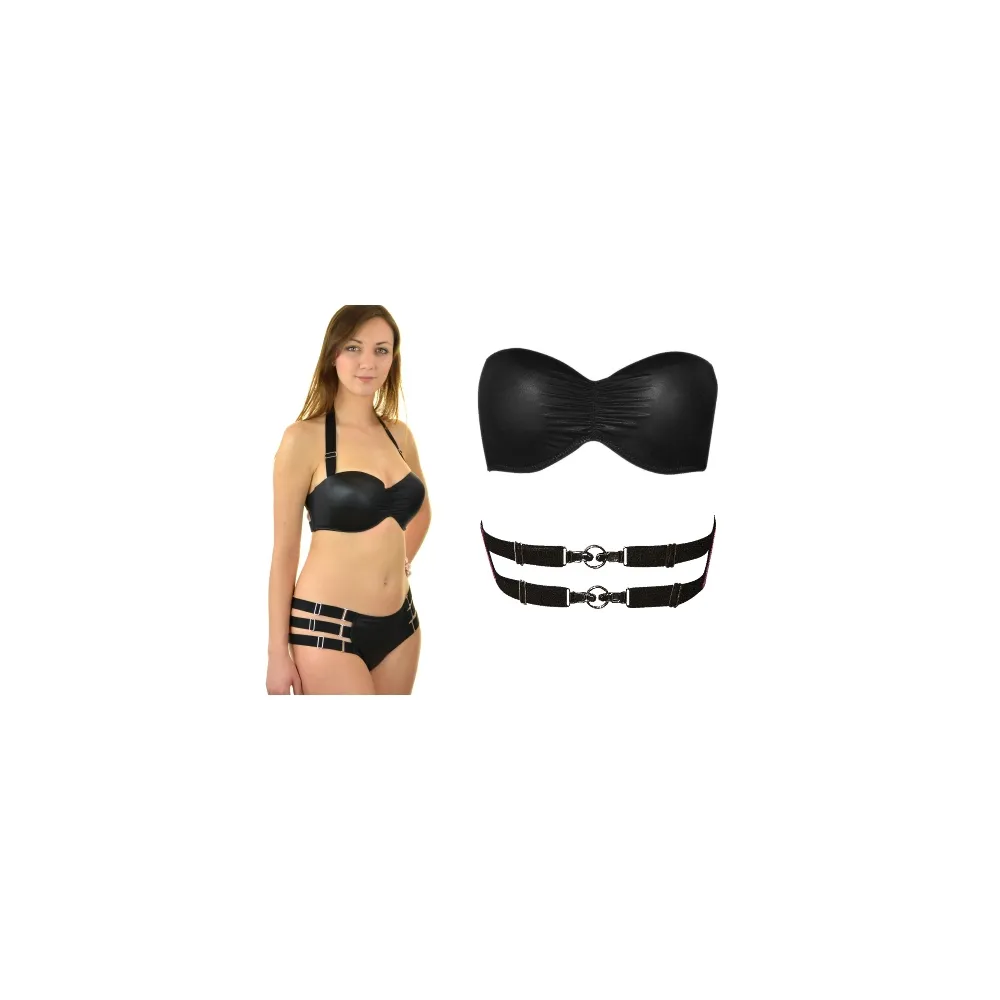 V.I.P.A. Noelle czerń biustonosz bandeau do stroju kąpielowego