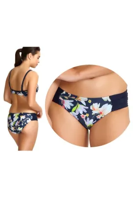 Panache Florentine navy floral figi marszczone do stroju kąpielowego