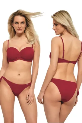 KrisLine Beach bordo figi bikini do stroju kąpielowego