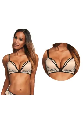 Kris-Line Salmah beige/black bezfiszbinowy biustonosz push- up