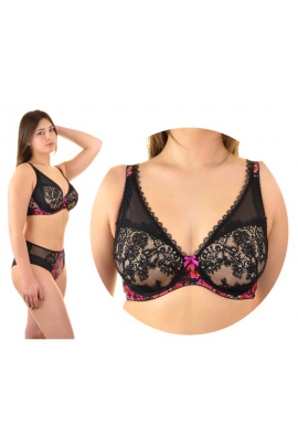 Nessa Euphoria czerń biustonosz soft bralette na fiszbinach