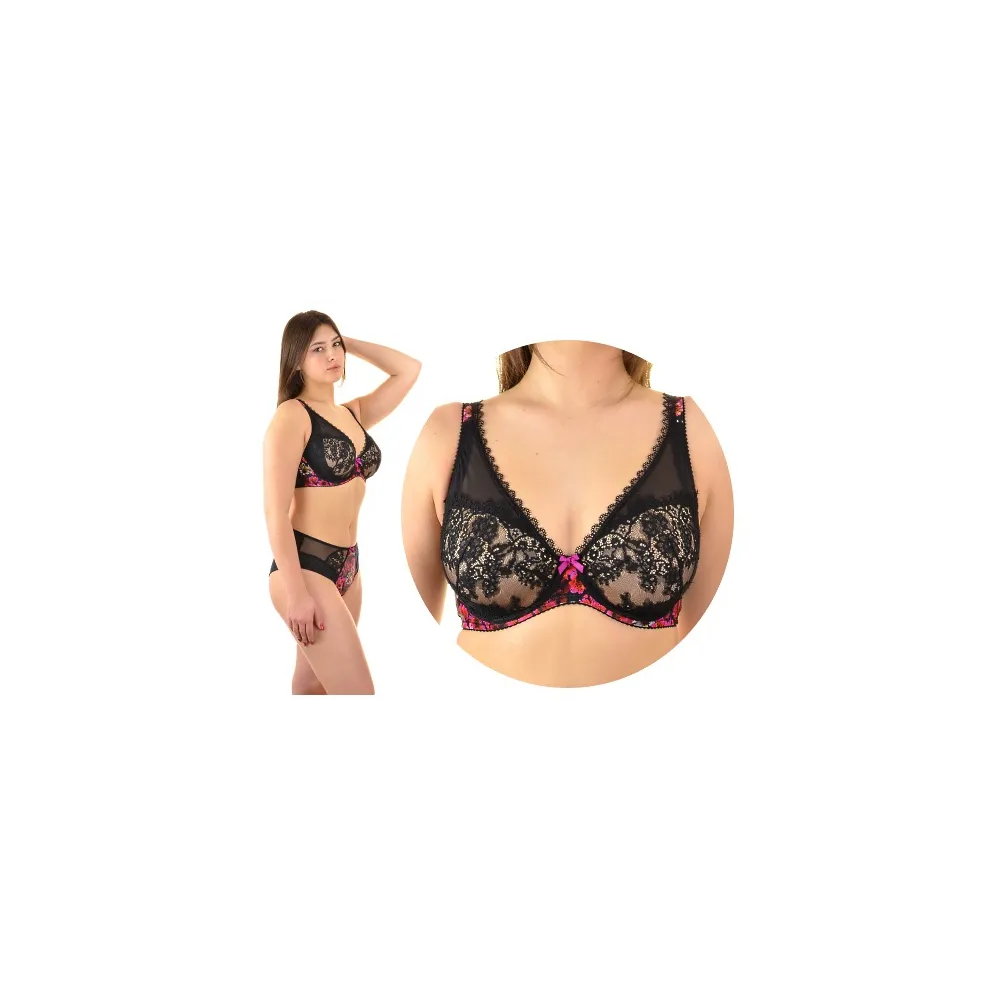 Nessa Euphoria czerń biustonosz soft bralette na fiszbinach