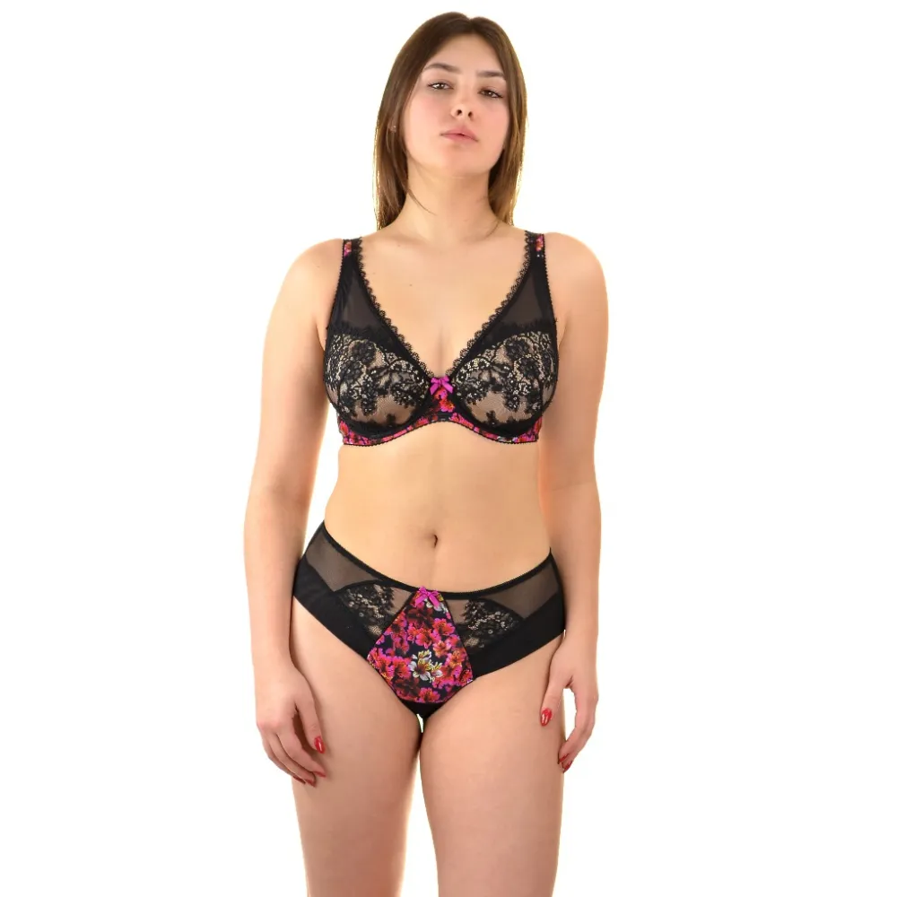 Nessa Euphoria czerń biustonosz soft bralette na fiszbinach