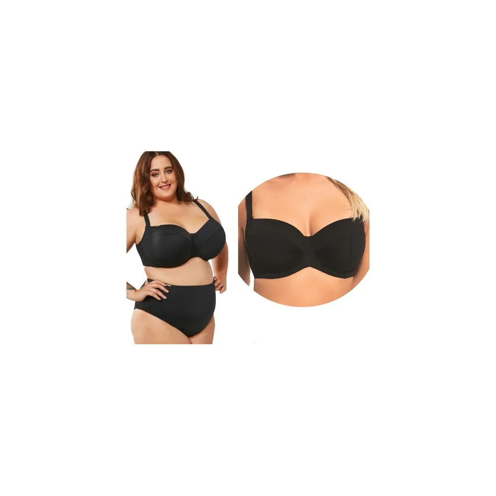 KrisLine Beach czarny soft side support biustonosz do stroju kąpielowego
