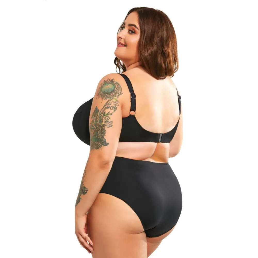 KrisLine Beach czarny soft side support biustonosz do stroju kąpielowego