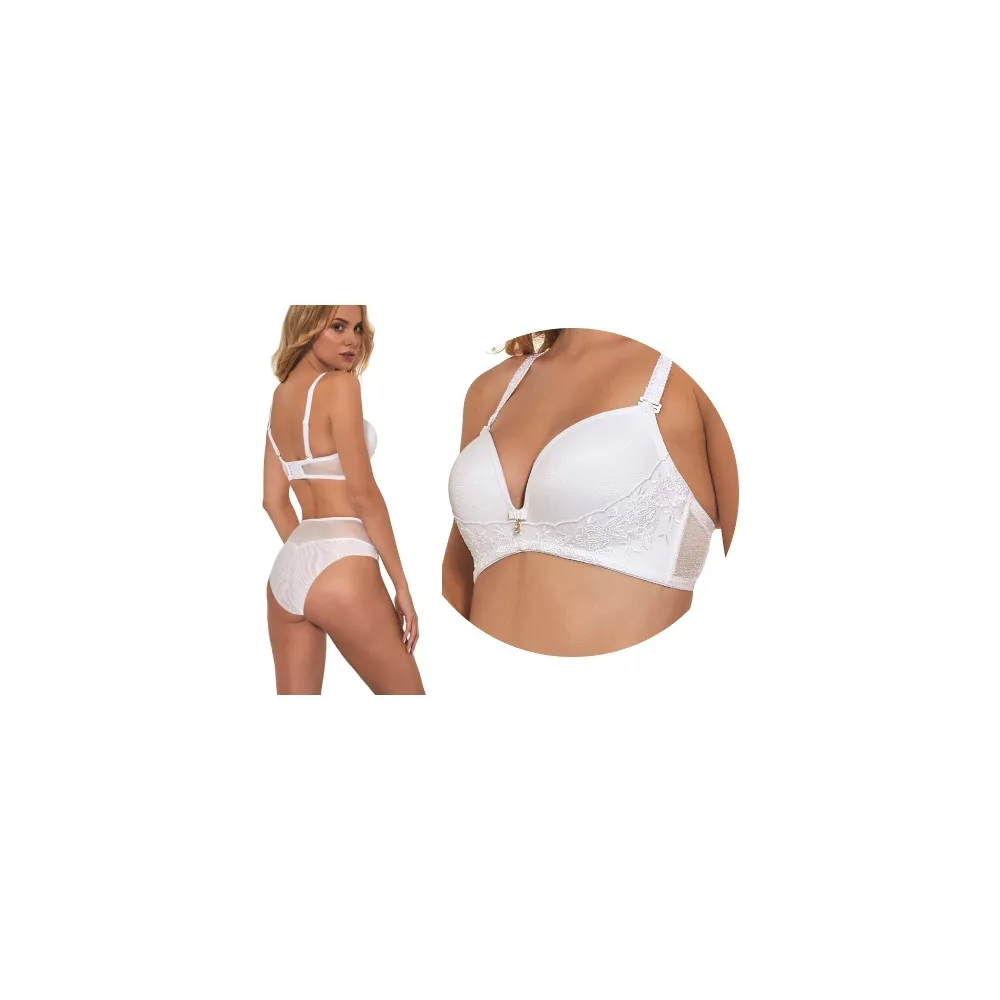 KrisLine Beth biały biustonosz push-up brassiere smart