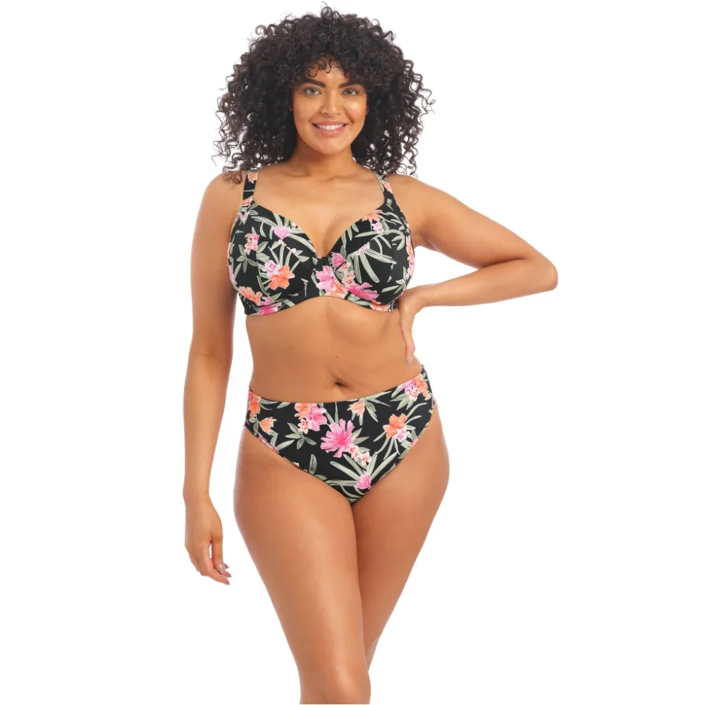 Elomi Dark Tropics czarny figi midi do stroju kąpielowego