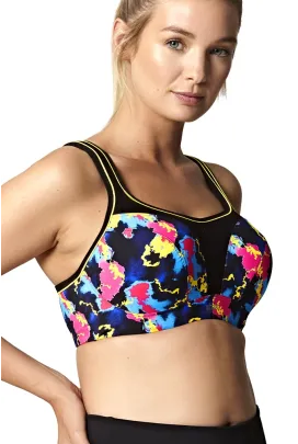 Panache Sport electric print biustonosz sportowy z fiszbinami