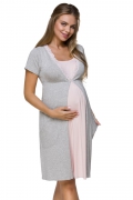 Lupoline 3125 koszula ciążowa szaro-różowa
