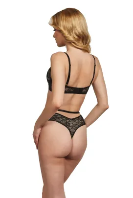 KrisLine Luella czarny L0405 braletteplunge biustonosz push-up