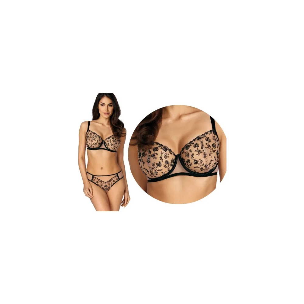 Ewa Bien Carmen beż-czerń B139  biustonosz soft