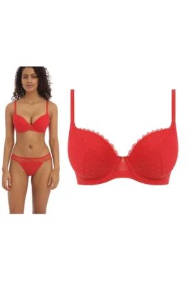 Freya Signature chilli red plunge biustonosz padded