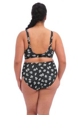 Elomi Plain Sailing black daisy figi bikini do stroju kąpielowego