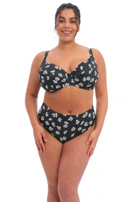 Elomi Plain Sailing black daisy figi bikini do stroju kąpielowego