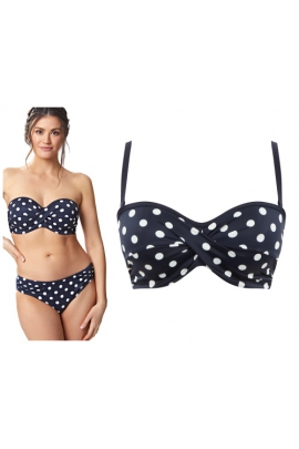 Panache Anya Riva Spot navy/vanilla bandeau biustonosz do stroju kąpielowego