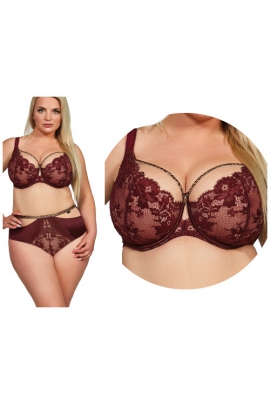 Kris_line Selena burgund soft lace biustonosz miękki