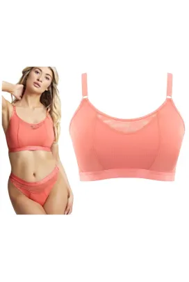 Cleo by Panache Freedom coral rose biustonosz bralette bezfiszbinowy