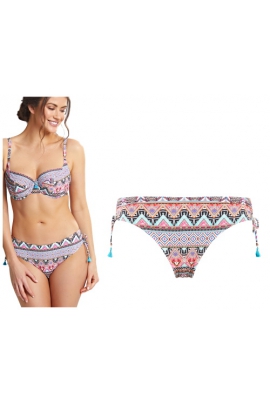 Panache Ectlectic figi z troczkami boho print majtki do stroju kąpielowego