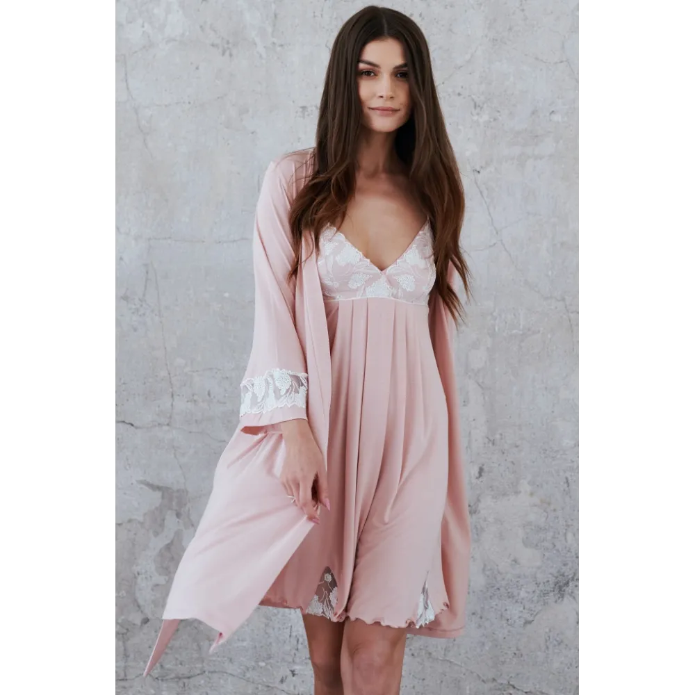 Oh!Zuza szlafrok 3819 dusty pink (Vanilla night&day)