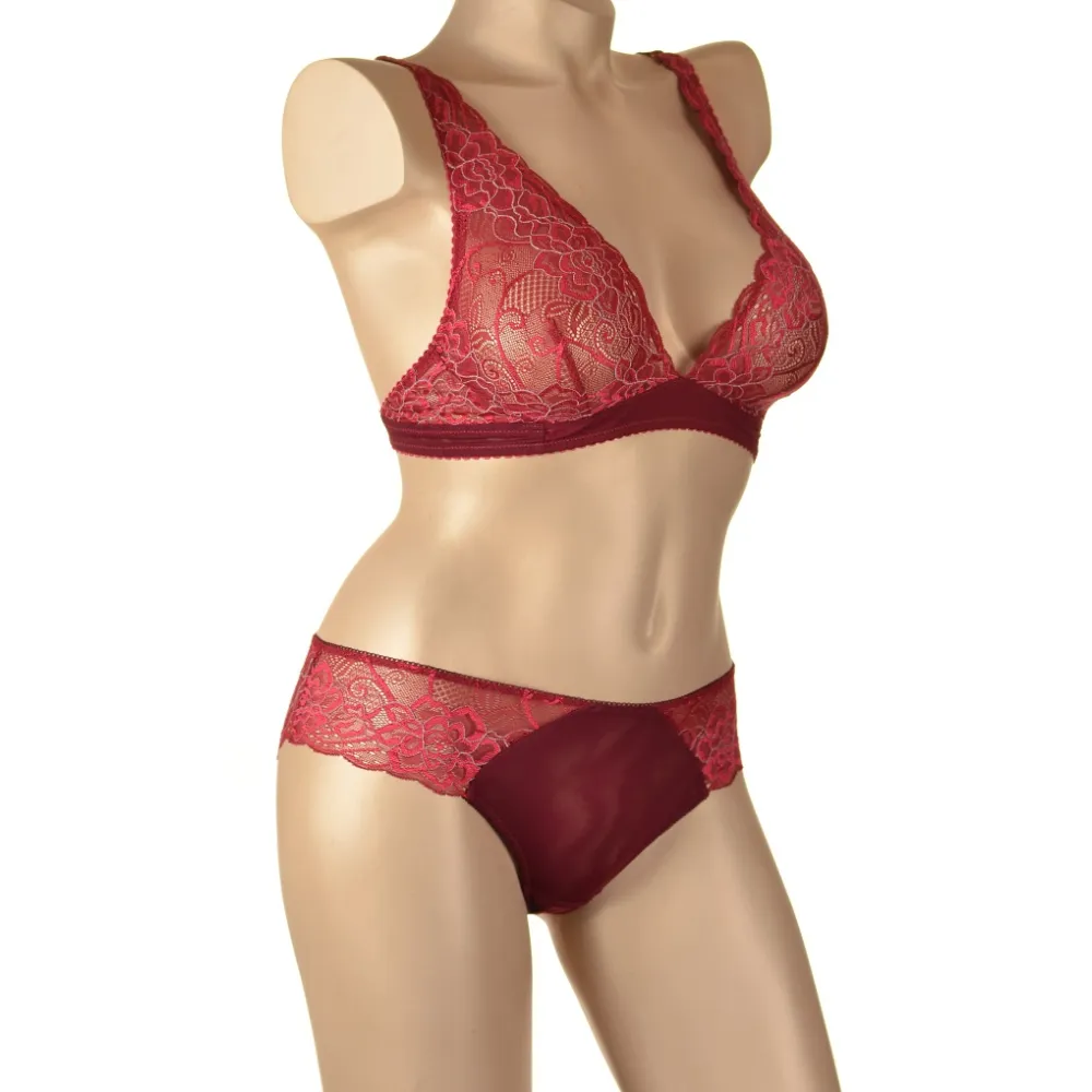 Nessa Falon biustonosz bralette soft bordo
