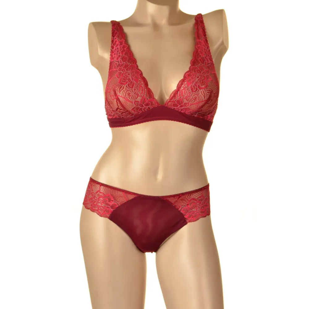 Nessa Falon biustonosz bralette soft bordo