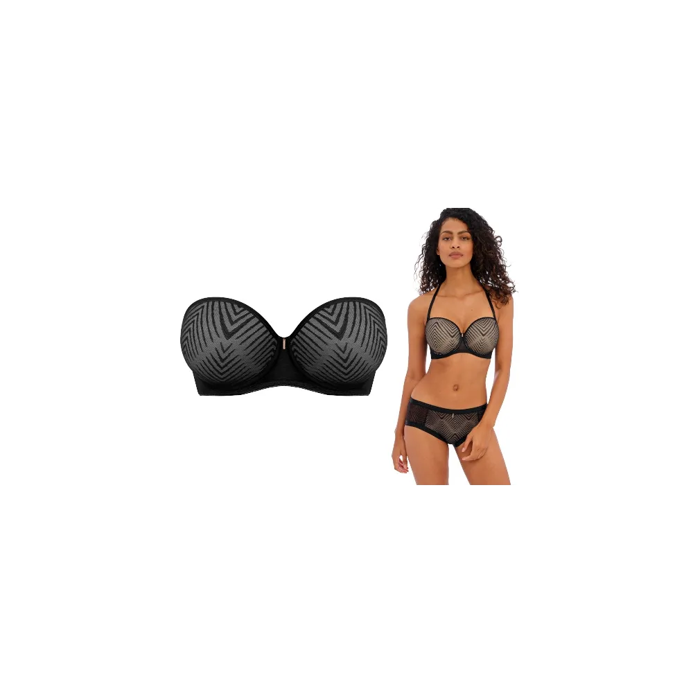 Freya Tailored czarny strapless biustonosz bez ramiączek