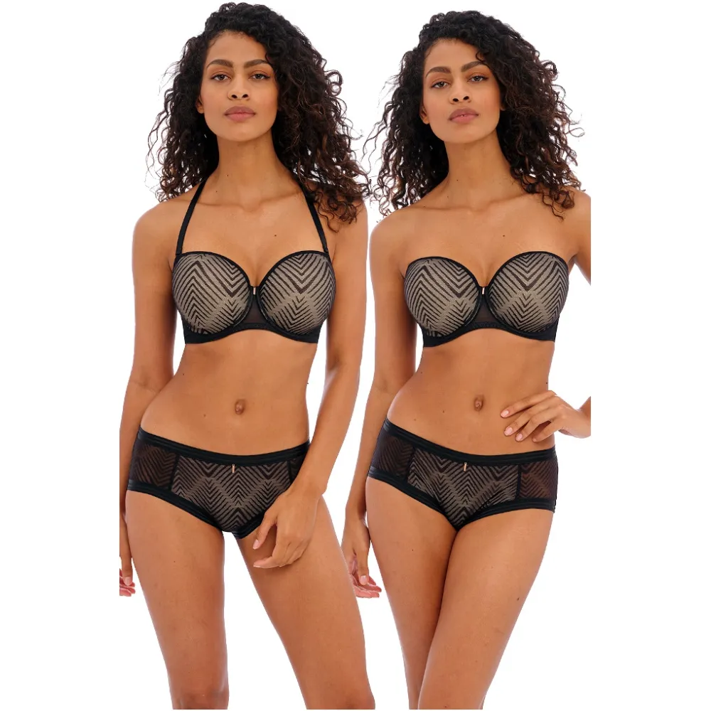 Freya Tailored czarny strapless biustonosz bez ramiączek
