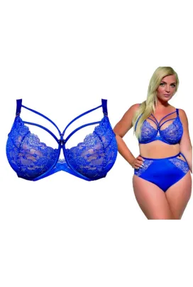 KrisLine  Sisi  cobalt soft lace biustonosz miękki