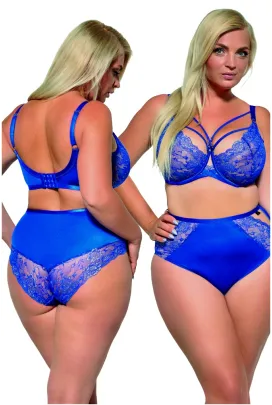 KrisLine  Sisi  cobalt soft lace biustonosz miękki