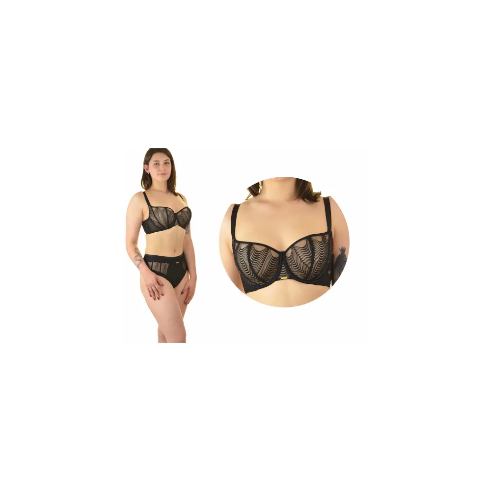 KrisLine Susanne czarny biustonosz halfcup soft