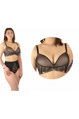 KrisLine Susanne czarny biustonosz brassiere smart push-up bez fiszbin