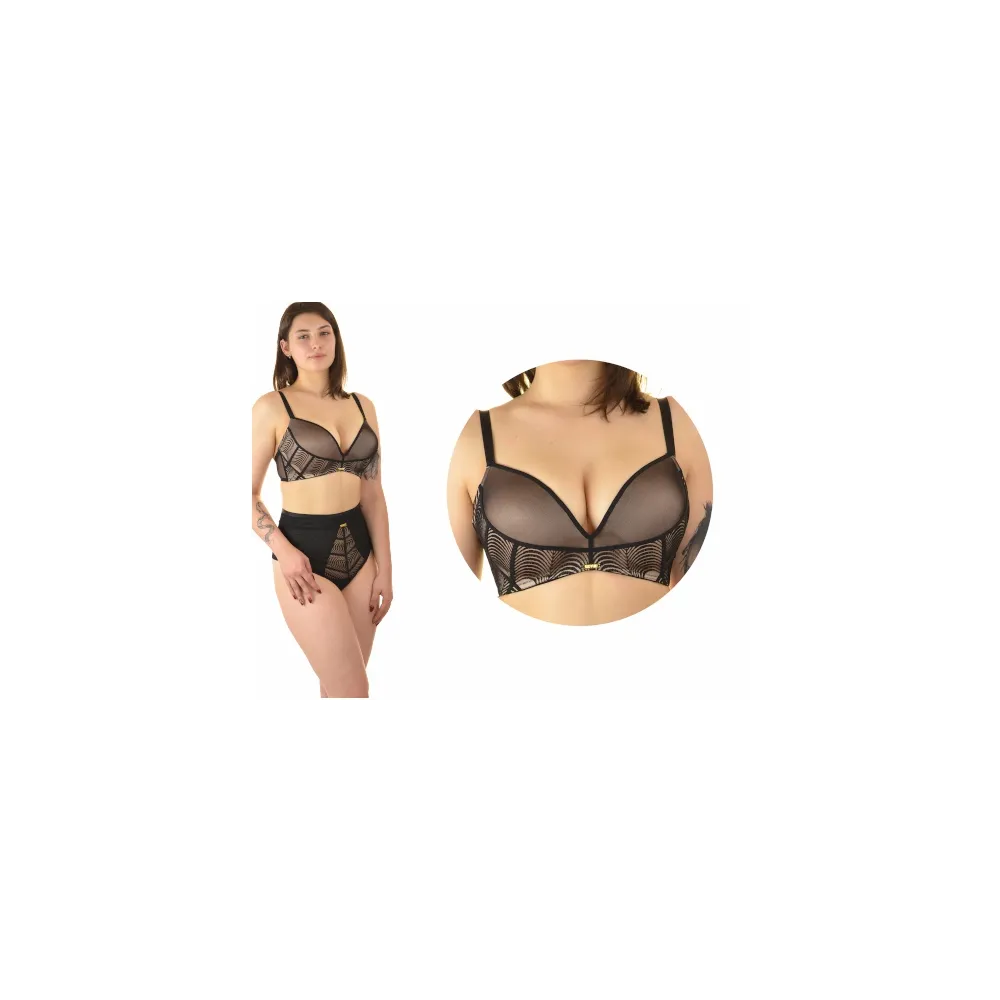 KrisLine Susanne czarny biustonosz brassiere smart push-up bez fiszbin