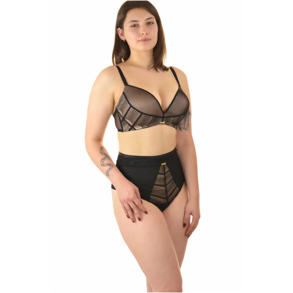 KrisLine Susanne czarny biustonosz brassiere smart push-up bez fiszbin