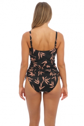 Fantasie Luna Bay lacquered black tankini, koszulka do stroju kąpielowego