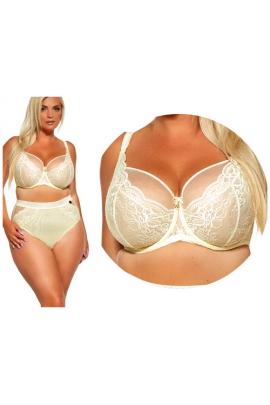 KrisLine  Sunshine banana soft lace biustonosz