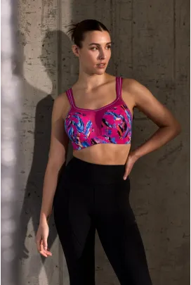 Panache Sport abstract orchid biustonosz sportowy z fiszbinami