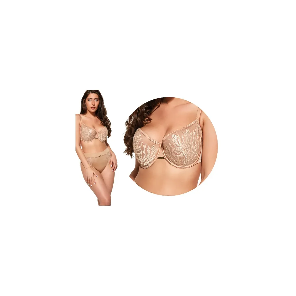 KrisLine Carmen Pink beżowy half-cup soft biustonosz