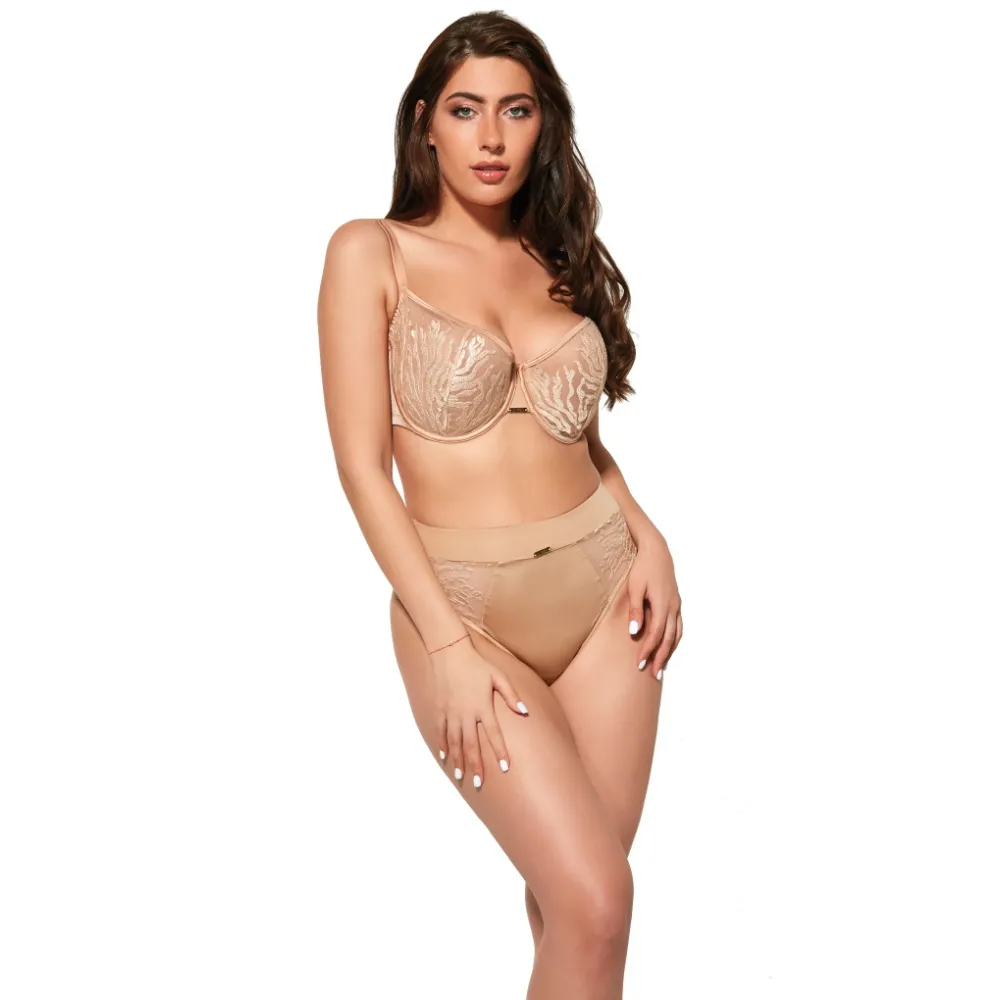KrisLine Carmen Pink beżowy half-cup soft biustonosz