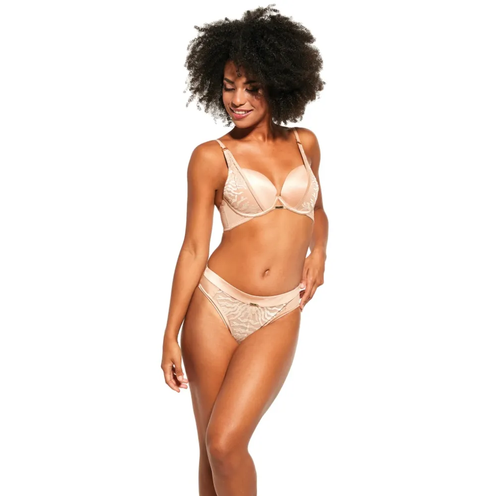 KrisLine Carmen Pink beżowy brassiere biustonosz push-up