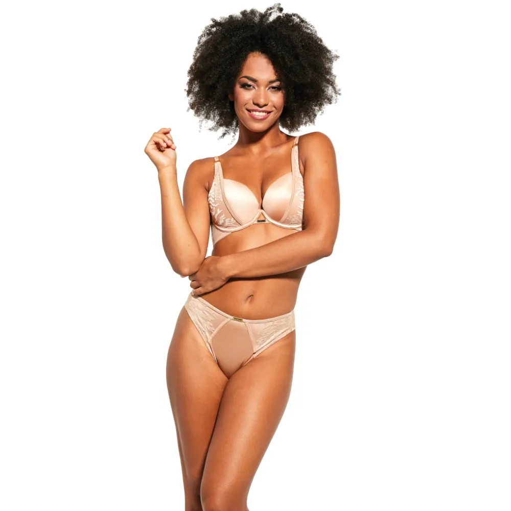 KrisLine Carmen Pink beżowy brassiere biustonosz push-up