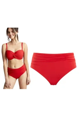 Panache Anya Riva fiery red figi wysokie marszczone do stroju kąpielowego