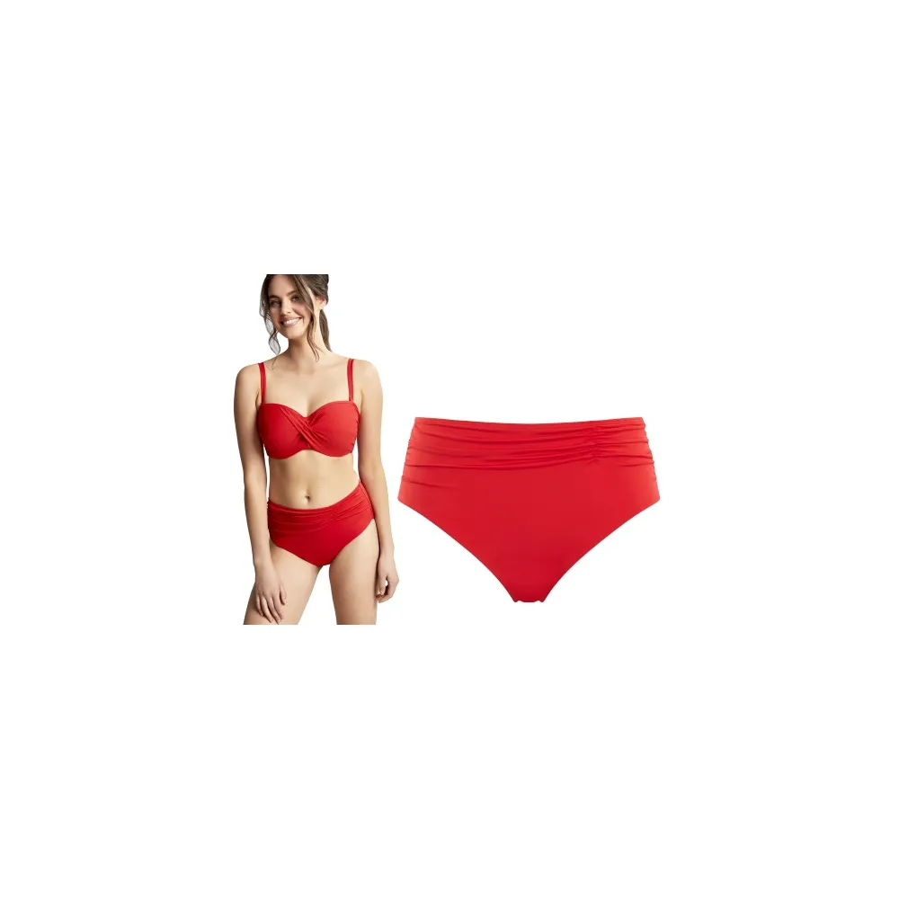 Panache Anya Riva fiery red figi wysokie marszczone do stroju kąpielowego
