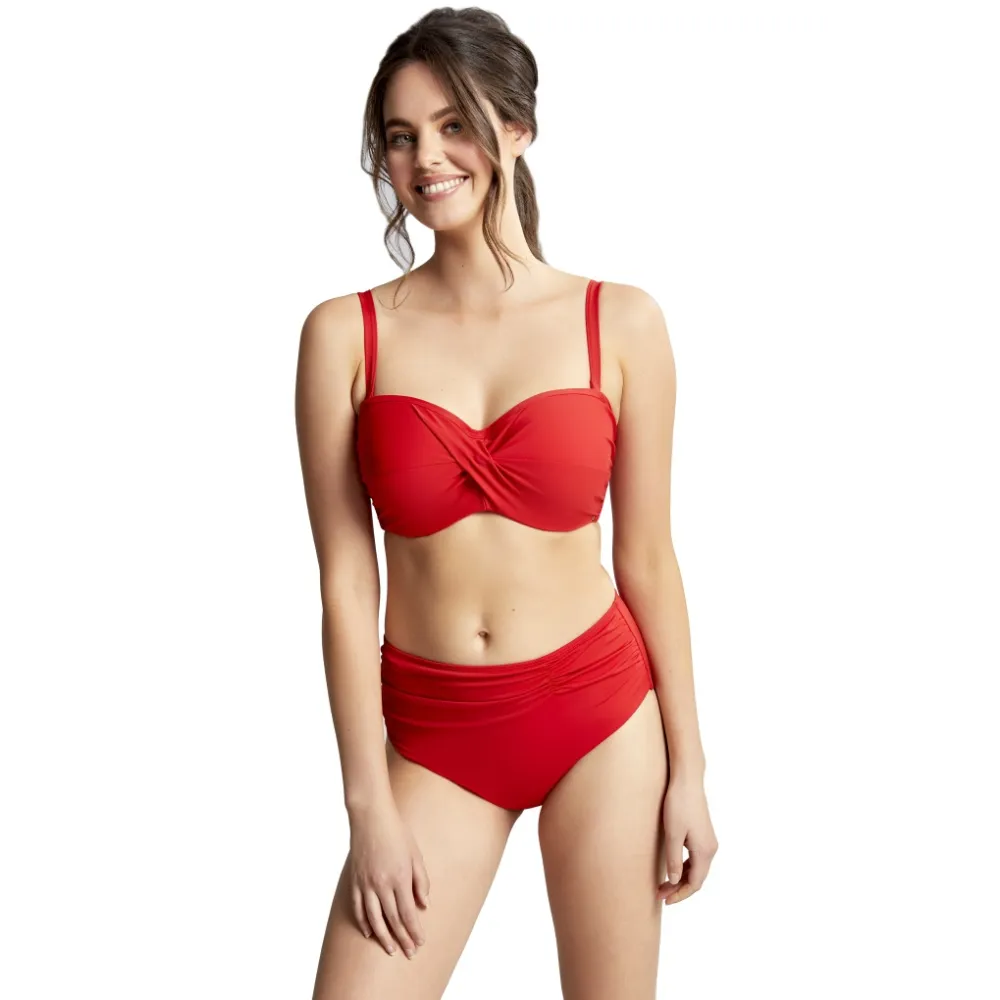 Panache Anya Riva fiery red figi wysokie marszczone do stroju kąpielowego