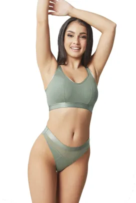 Cleo by Panache Freedom khaki biustonosz bralette bezfiszbinowy