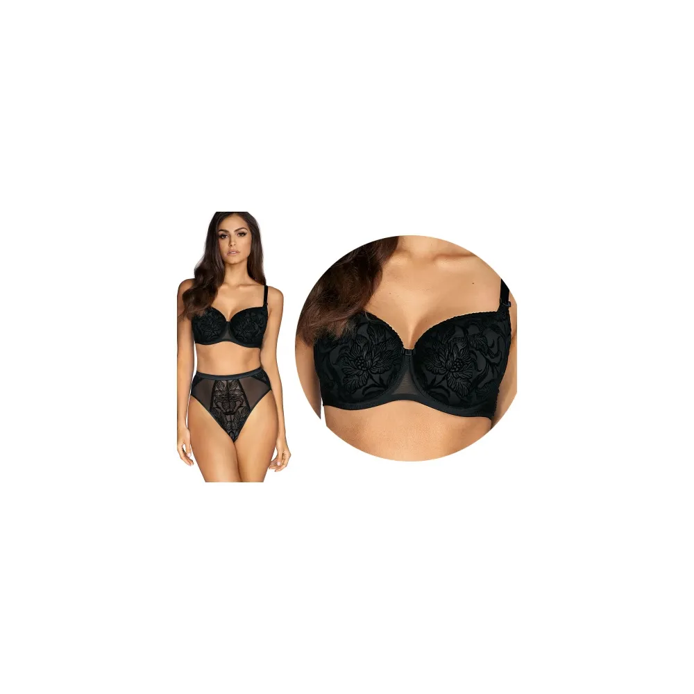 Ewa Bień Velvet czarny B161 biustonosz soft