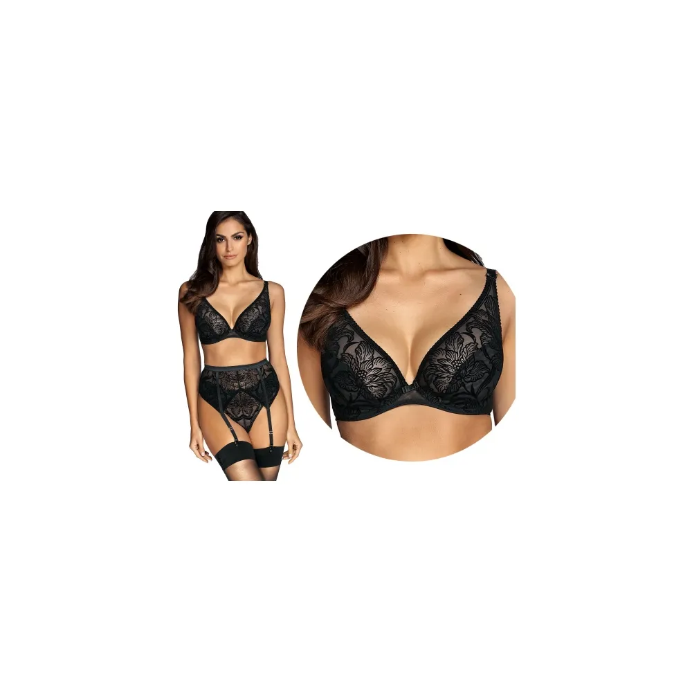 Ewa Bień Velvet czarny B801 soft bralette