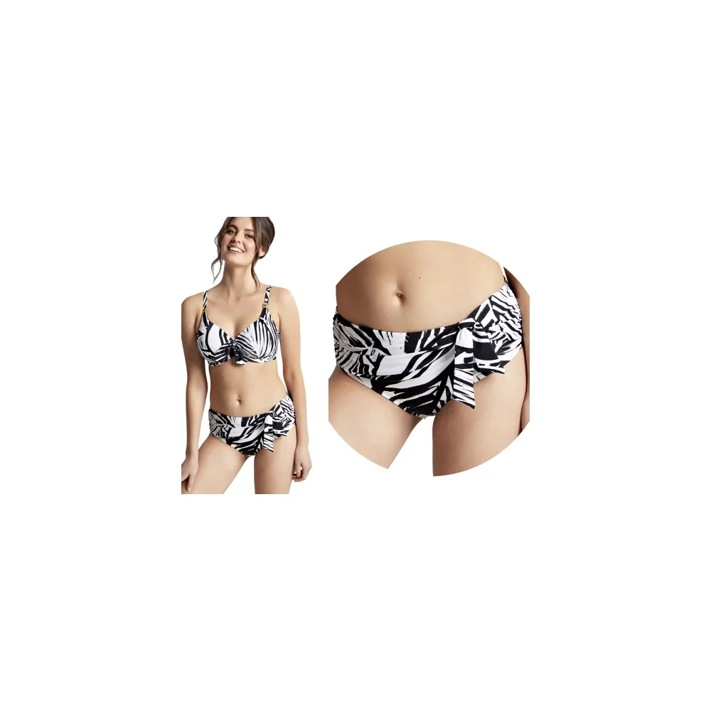 Panache Seychelles mono print majtki midi z wiązaniem do stroju kąpielowego