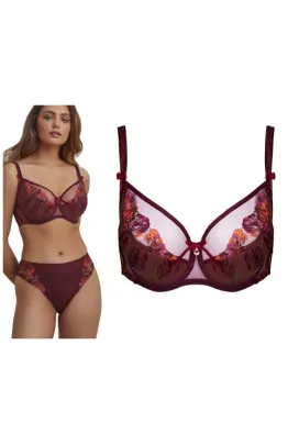 Dalia Gwen K37 bordo-liście biustonosz semi-soft